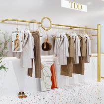 Clothing Store Show Shelf Display Rack Upper Wall Hanging Creative Womens Clothing Shelves Wall Iron Art Gold Hung Hanger Special