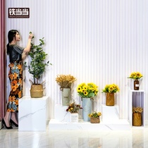 Clothing store window decoration model platform square platform decoration decoration simulation flower decoration high and low display table