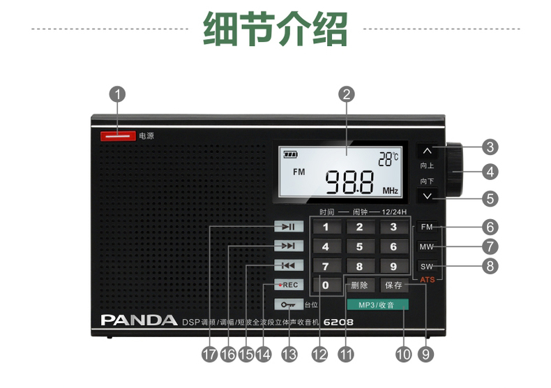 Радиоприёмник PANDA SOFTWARE PANDA/6208 Fm MP3 Tf Радиоприёмник PANDA SOFTWARE PANDA/6208 Fm MP3 Tf