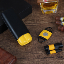 Cigar Scissors Straight Lighter Set Cigar Cutter Portable Lighter Cigar Holter Gift Cigarette