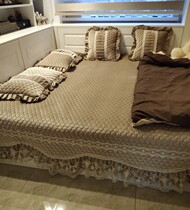 Customized European non-slip tatami bed cover enlarged 3M Earth Kang cover Kang skirt mattress bed sheet upholstered plush fluttering window