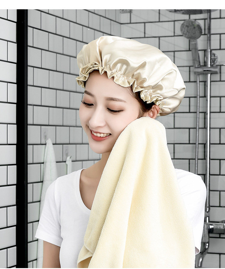 双层防水浴帽成人女款洗澡长头发罩沐淋浴头套帽子发套防油烟发帽