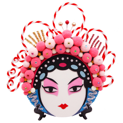 戏曲京剧花旦脸谱diy摆件中国风幼儿园儿童创意手工diy制作材料包