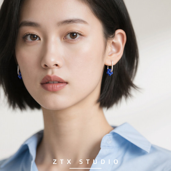 여름 귀걸이에 적합한 여성의 새로운 꽃 귀걸이를위한 ZTX Blue Seaside Eor Clips Painless Earrings 여름 귀걸이에 적합한 여성의 새로운 꽃 귀걸이를위한 ZTX Blue Seaside Eor Clips Painless Earrings