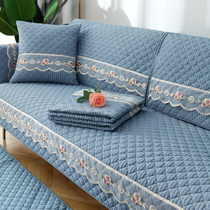 Sofa cushion four seasons universal non-slip high-grade simple thick cushion fabric with back towel European full cover