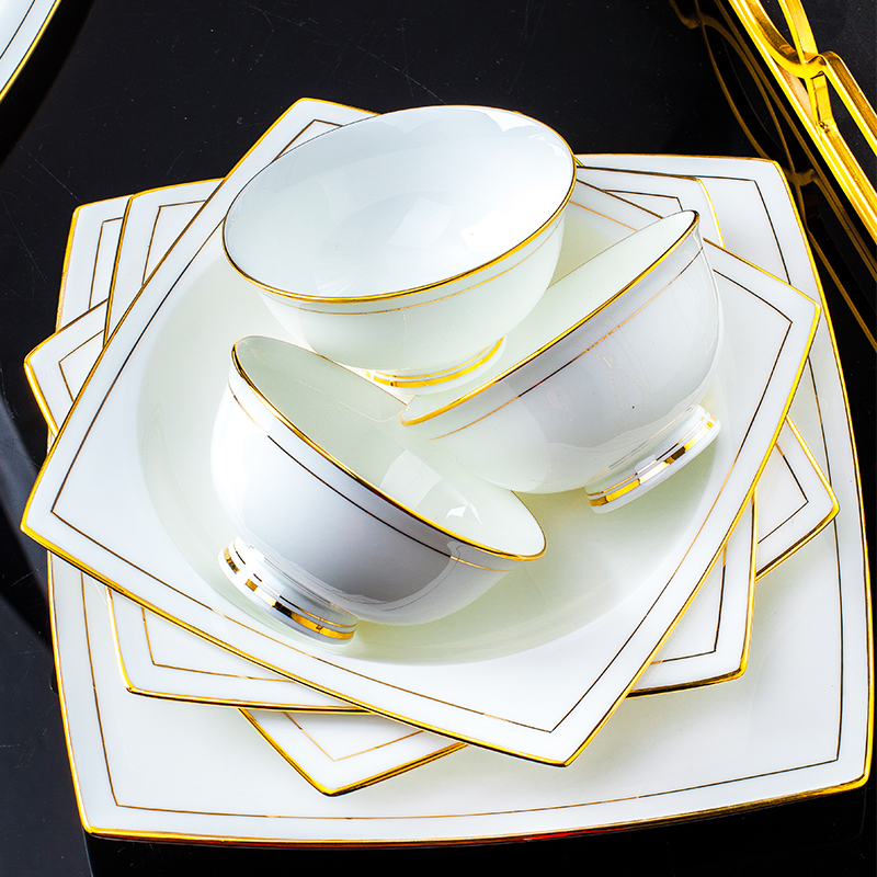 Dishes suit household contracted Europe type up phnom penh ipads porcelain of jingdezhen ceramic tableware light creative key-2 luxury Dishes