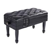 American double piano stool full solid wood adjustable height piano stool double with book box