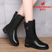 Rich Your Birds Women Shoes Genuine Leather Mommy Boots Children Winter 2021 New Flat-bottomed Midcylinder Boots 100 Hitch Suede Short Boots