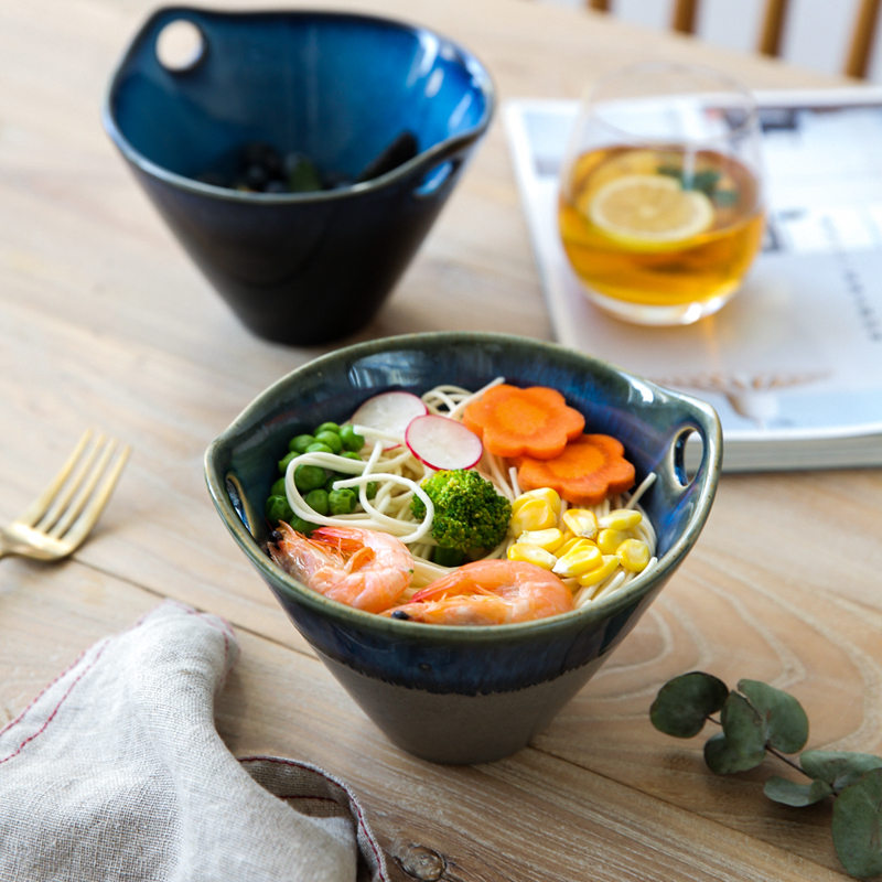 Sichuan in Japanese up ceramic bowl bowl rainbow such as bowl bowl household ears large bowl of rainbow such as bowl of noodles bowl