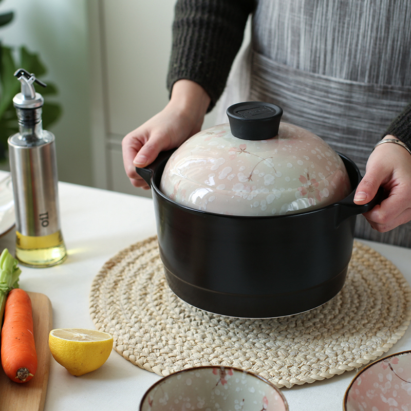 Island house in Japanese casserole pot soup pot of porridge household ceramic pan, high - temperature gas gas buner for stew stew