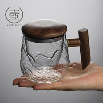 Heat-resistant glass mug tea water separation tea cup household filter with lid tea cup anti-scalding office cup water Cup