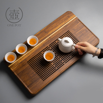 Bamboo tea tray simple water storage and drainage type drain tray household kung fu tea set dry bubble tea tray tea table Tea Sea