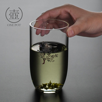 Heat-resistant glass water Cup home simple creative transparent personal drinking water Cup discoloration cherry blossom tea cup green tea cup