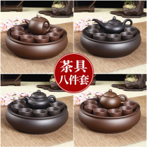 Zisha kung fu tea set home Modern simple set Chaoshan tea set Small set round tea tray teapot tea cup