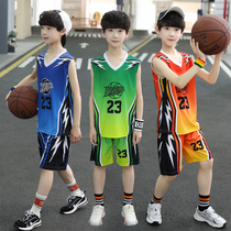 Basketball Suit Suit Boys' Sleeveless Sports Training Suit Boys' Quick-Drying Clothes Two-Piece Fashion Summer Fashion
