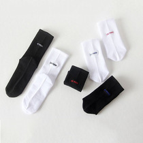 ins tide net red money men sports long cylinder socks spring autumn pure cotton lovers socks black and white female trend students cotton socks