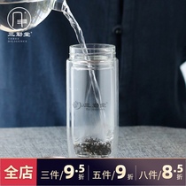 Sanqintang glass tea cup with filter tea cup Double anti-scalding heat-resistant thickened portable water cup S64002