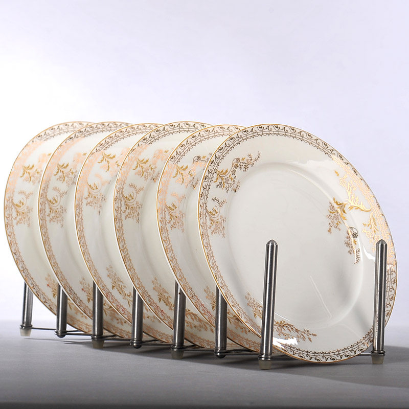 骨瓷盘子金边 创意陶瓷盘 西餐盘 牛排盘 8寸10寸欧式 汤盘深盘