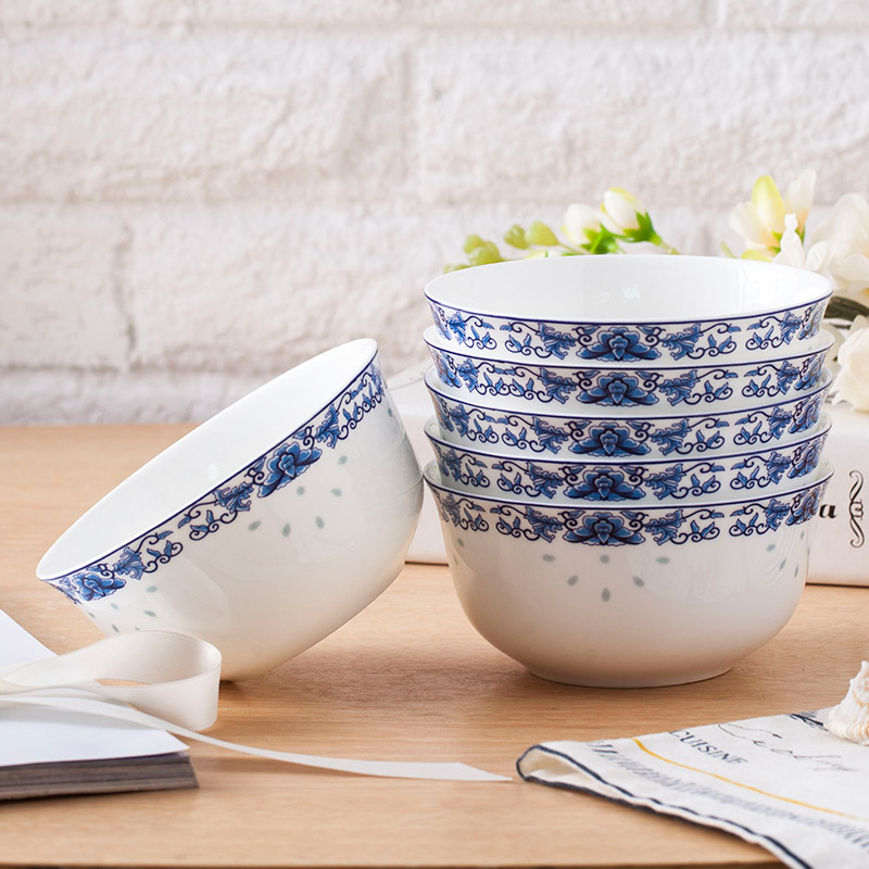 Jingdezhen ceramics ipads porcelain bowl set tableware rice bowls restoring ancient ways porringer combination of blue and white porcelain bowls to eat