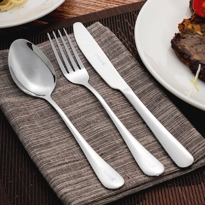 Onlycook household stainless steel cutlery set steak knife and fork spoon three packages knife continental food tableware