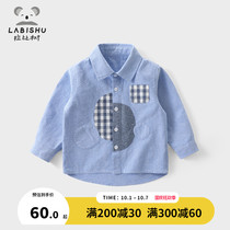 Rabbi tree childrens clothing boys shirt 2021 Spring and Autumn new children Korean version of foreign style shirt baby long sleeve clothes