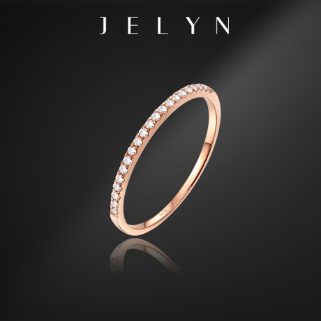 Yuejing Jelyn Gold AU750 Rose Gold 18K White Gold Zircon Micro-inlaid Row Diamond Fashion Female Ring Tail Ring Genuine Yuejing Jelyn Gold AU750 Rose Gold 18K White Gold Zircon Micro-inlaid Row Diamond Fashion Female Ring Tail Ring Genuine