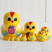 Russian doll 10 - story chicken childrens puzzle toy cute cartoon dolls made by hand