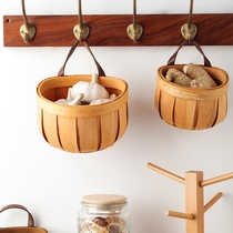 Kitchen put ginger garlic storage box put ginger garlic storage basket hanging non-perforated hanging basket storage Put onion ginger box wall hanging