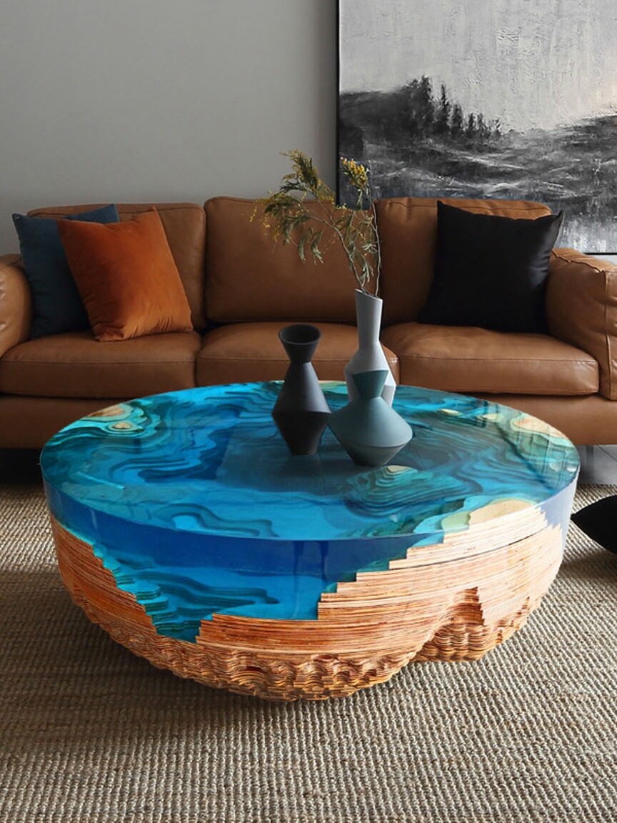 浙大亚北欧实木河流桌