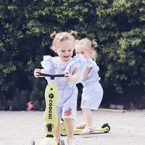 Children can be pushed to ride a slick children scooter balance car 3 wheel push