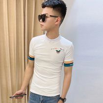 Korean version handsome embroidered polo shirt short-sleeved mens 2021 new vitality lapel t-shirt youth vitality t-shirt