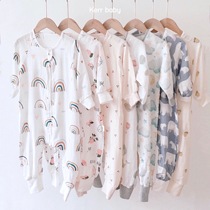 Kerr baby (double sleeping bag) baby cotton gauze baby legged baby baby to prevent kicking by children