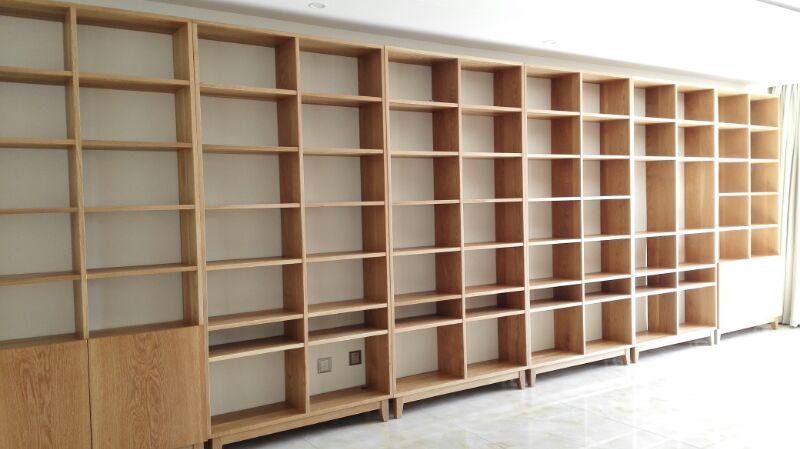 定制 待人接物书柜白橡黑胡桃定制书架搁板置物架实木北欧日式书架墙