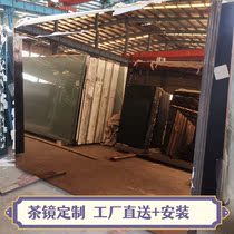 Customized custom tea mirror glass decorative tea mirror assembly mirror background TV Wall golden tea European tea mirror shoe cabinet mirror installation