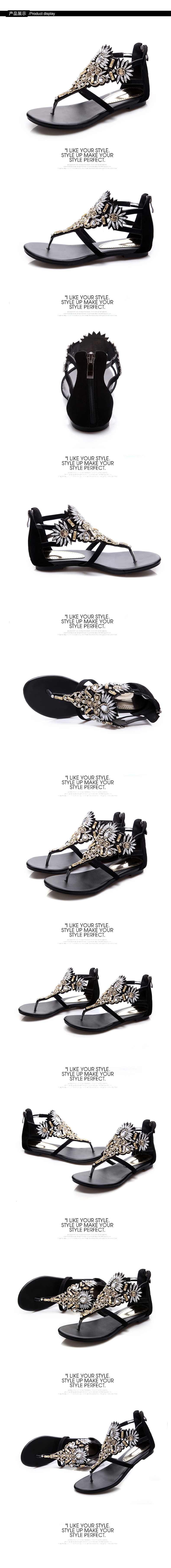 馬來西亞大象皮夾 2020新款女鞋夏季RC大碼波西米亞水鉆夾腳夾趾真皮平底跟羅馬涼鞋 愛馬仕皮夾