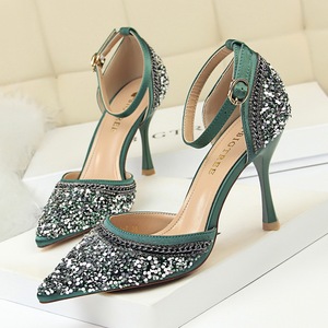 Han edition fashion glasses with high 313-7 with hollow light mouth pointed diamond sequins and women sandals hollow out