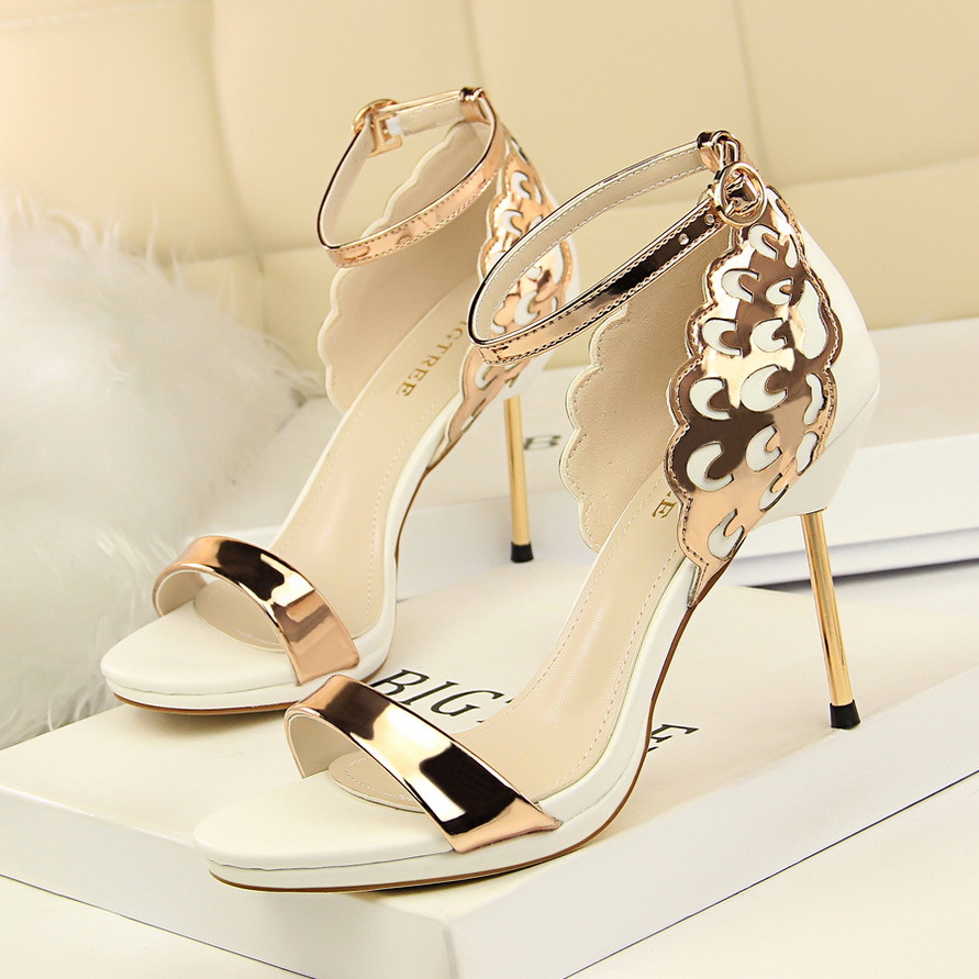 923-9 han edition banquet high heels for women's shoes high heel with waterproof island's head of sequins holl