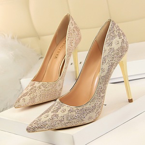 9511-13 European and American wind high party shoes high heels and sexy nightclubs with shallow pointed mouth single sho