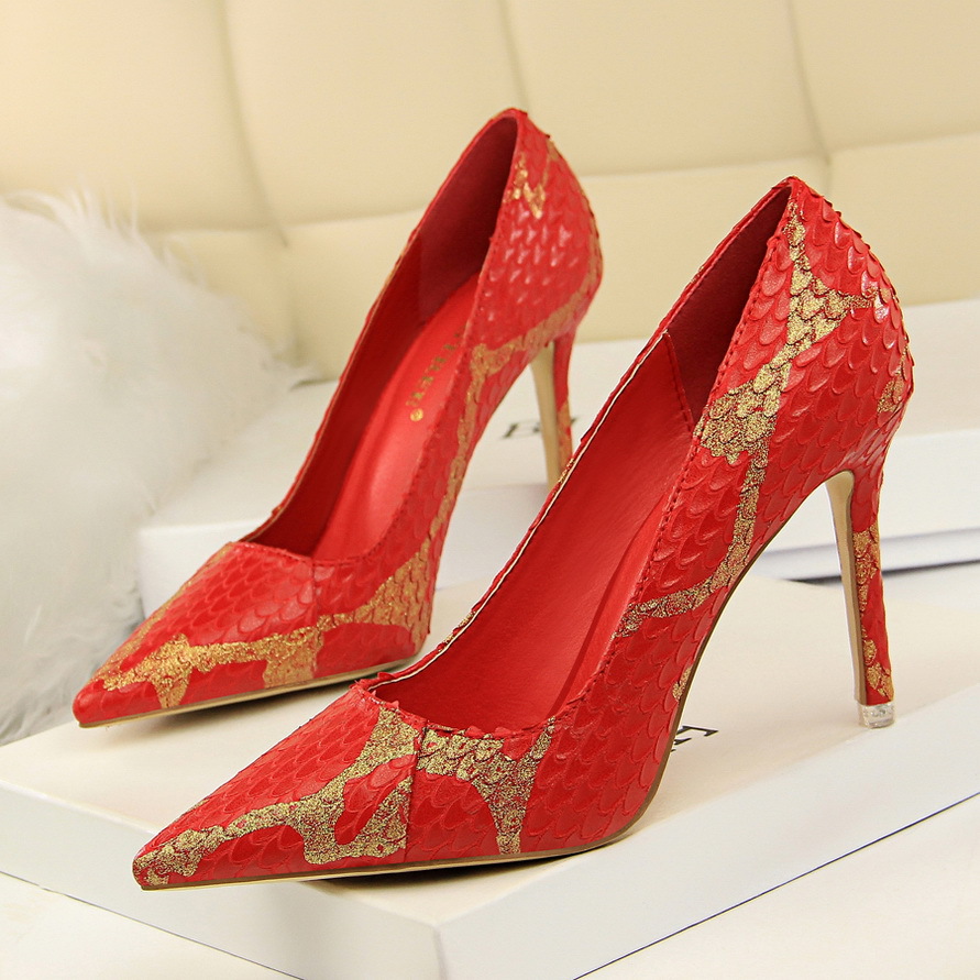 516-19 Europe and the United States to restore ancient ways with shallow mouth pointed sexy high-heeled shoes high heel