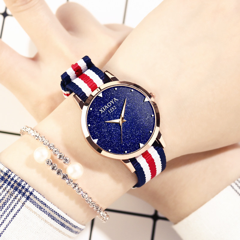 女士手表女防水时尚ins学院原宿风潮流石英休闲学生韩版简约大气