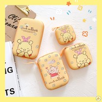 Headphone accommodating box Mobile phone charger wired data line portable storage bag cute cartoon Bluetooth headphone Mini