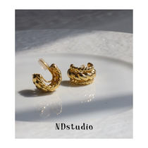 ND < no earthy hole in > 2021 new twist weave texture European and American wind mosquito coil dish ear clip High level cold wind