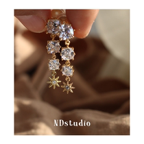 ND no earlyhole must be in the round face to be thin Bling blazing zircon stealth advanced painless mosquito-repellent coil ear clip female