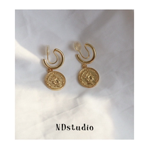 ND Without Earthy Hole Must-see Abstract Character Metal Coins Advanced Sensation Lukewarm Wind No Pain Mosquito Coil Pan Ear Clip