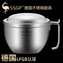 German 304 stainless steel instant noodle bowl student dormitory lunch box canteen fast food rice bowl with lid warm