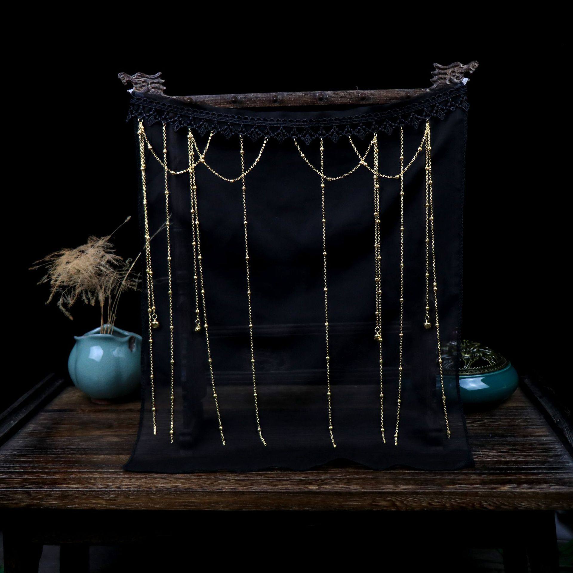 汉服面纱古风遮脸流苏面帘古装异域风情舞娘摄影拍照道具超仙配饰