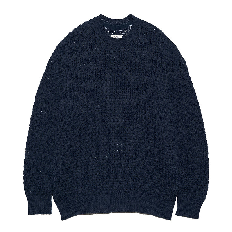 NANAMICA 24SS POPCORN SWEATER 和纸镂空针织圆领毛衣SUHS405