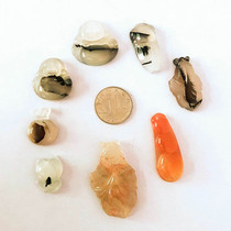 Marine chalcedony carving carving pendant pendant Water plant flower Agate natural landscape pictogram