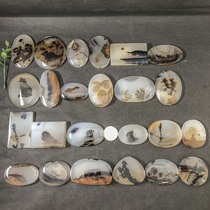 Ocean chalcedony pendant Agate grass flower square card pendant natural water grass landscape pictogram 800-3