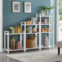 American country all solid wood storage rack kitchen rack floor-to-ceiling home living room against the wall bookshelf storage rack combination